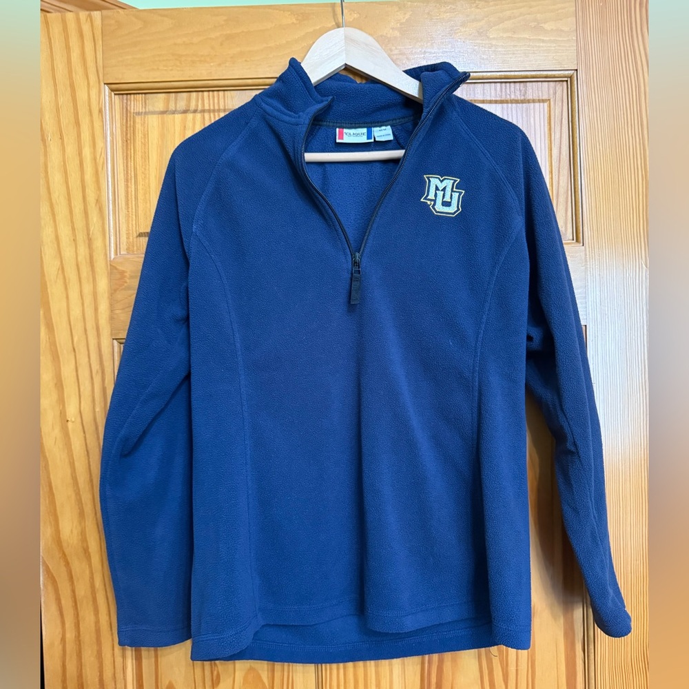 Clique brand Marquette University women's fleece quarter-zip navy size medium